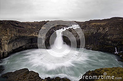 Aldeyjarfoss is an amazing waterfall in Iceland Stock Photo